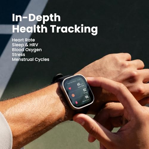 Amazfit Bip Max - Reloj inteligente de 1.969 in, pantalla AMOLED de 2.07 pulgadas, 20 días de batería, GPS, almacenamiento de 4 GB, mapas sin conexión, rastreador de fitness, entrenamiento híbrido