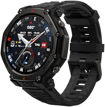 Amazfit T Rex 3 Pro Outdoor Smart Watch 48mm Sapphire AMOLED Display  Ti Bezel  Dual Band GPS  Offline Maps  25 Days Battery  Built in Flashlight  10 ATM  180  Sports Mode for Android & iPhone  Black