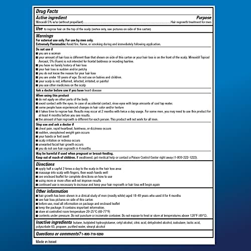 Amazon Basic Care Minoxidil Topical Aerosol  5  Foam Hair Regrowth Treatment for Men  Unscented  3 month Supply  2 11 oz   Pack of 3 