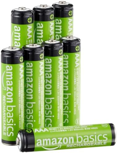 Amazon Basics 12 Pack Rechargeable AAA NiMH Performance Batteries  800 mAh  1 2V  Recharge up to 1000x Times  Pre Charged