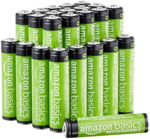 Amazon Basics 12 Pack Rechargeable AAA NiMH Performance Batteries  800 mAh  1 2V  Recharge up to 1000x Times  Pre Charged
