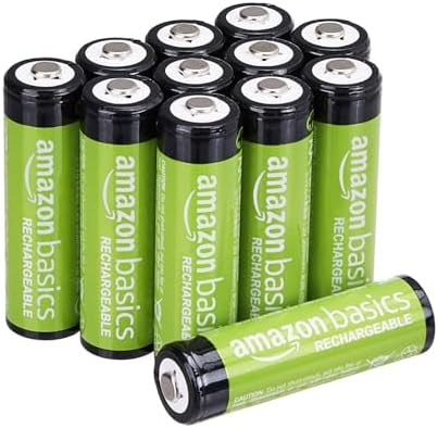 Amazon Basics 12 Pack Rechargeable AA NiMH Batteries  2000 mAh  1 2V  Low Self Discharge  Pre Charged  Recharge up to 1000x Times