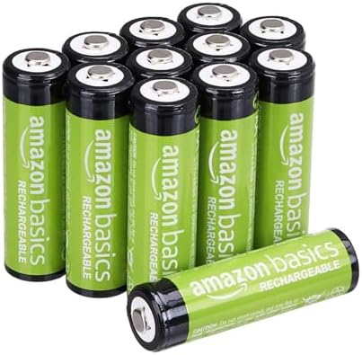 Amazon Basics 12 Pack Rechargeable AA NiMH Batteries  2000 mAh  1 2V  Low Self Discharge  Pre Charged  Recharge up to 1000x Times