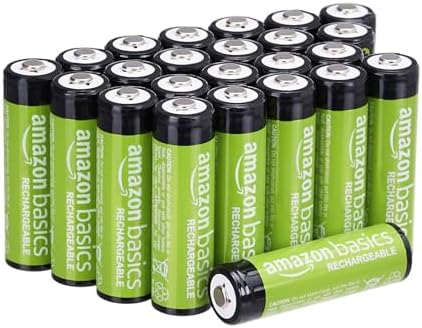 Amazon Basics 12 Pack Rechargeable AA NiMH Batteries  2000 mAh  1 2V  Low Self Discharge  Pre Charged  Recharge up to 1000x Times