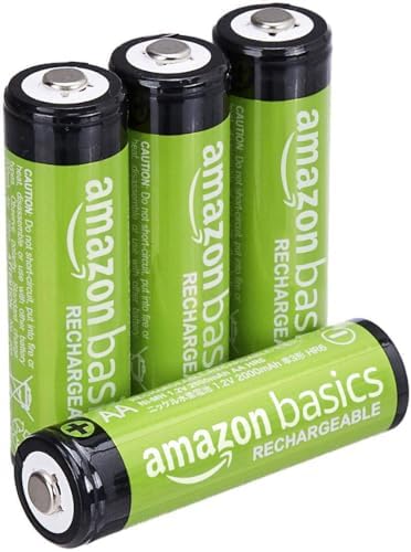 Amazon Basics 12 Pack Rechargeable AA NiMH Batteries  2000 mAh  1 2V  Low Self Discharge  Pre Charged  Recharge up to 1000x Times