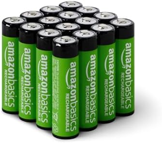 Amazon Basics 16 Pack Rechargeable AA NiMH Batteries  2000 mAh  1 2V  Recharge up to 1000x Times  Pre Charged