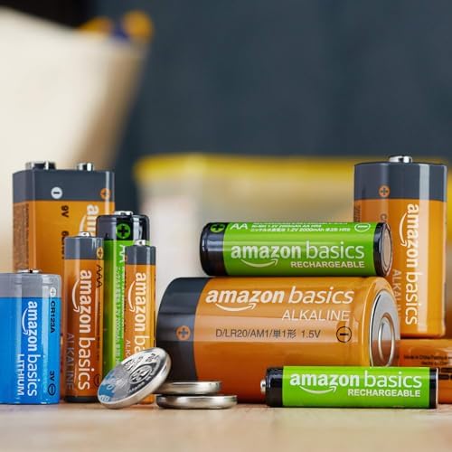 Amazon Basics 16 Pack Rechargeable AA NiMH Batteries  2000 mAh  1 2V  Recharge up to 1000x Times  Pre Charged