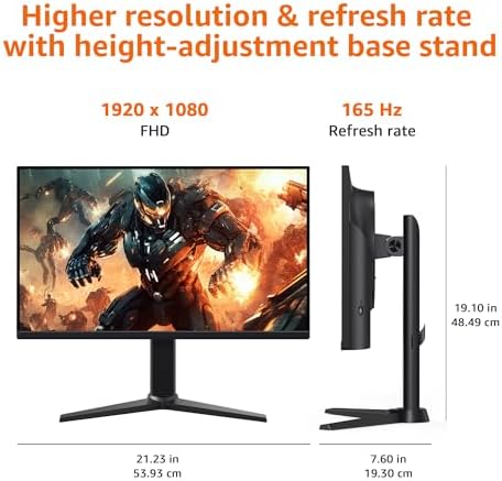 Amazon Basics 23 8 inch Computer Monitor 120 Hz  1080P  HDMI  DP  VGA  VESA Compatible for Office Home