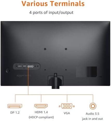 Amazon Basics 23 8 inch Computer Monitor 120 Hz  1080P  HDMI  DP  VGA  VESA Compatible for Office Home