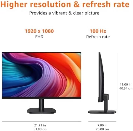 Amazon Basics 23 8 inch Computer Monitor 120 Hz  1080P  HDMI  DP  VGA  VESA Compatible for Office Home