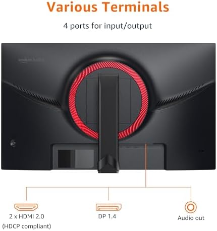 Amazon Basics 23 8 inch Computer Monitor 120 Hz  1080P  HDMI  DP  VGA  VESA Compatible for Office Home