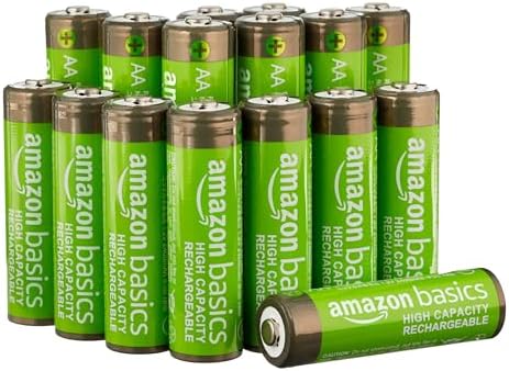 Amazon Basics 24 Pack Rechargeable AA NiMH High Capacity Batteries  2400 mAh  1 2V  Low Self Discharge  Pre Charged  Recharge up to 400x Times