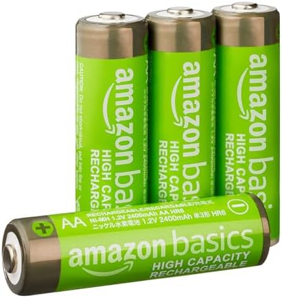 Amazon Basics 24 Pack Rechargeable AA NiMH High Capacity Batteries  2400 mAh  1 2V  Low Self Discharge  Pre Charged  Recharge up to 400x Times