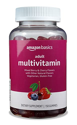 Amazon Basics Adult Multivitamin Gummies  Mixed Berry & Cherry  150 Gummies  75 Day Supply  Pack of 1  Previously Solimo 