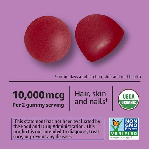 Amazon Basics Biotin 10 000mcg Gummy  90 Count
