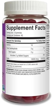 Amazon Basics Biotin 10 000mcg Gummy  90 Count