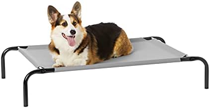Amazon Basics Cooling Breathable Elevated Dog Bed with Durable Metal Frame  Medium  43 x 26 x 7 5 Inch  Grey  Easy to Assemble