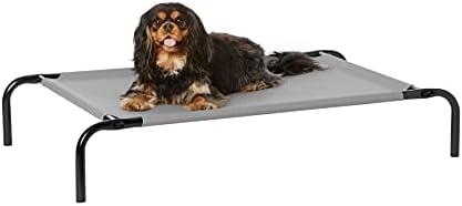 Amazon Basics Cooling Breathable Elevated Dog Bed with Durable Metal Frame  Medium  43 x 26 x 7 5 Inch  Grey  Easy to Assemble