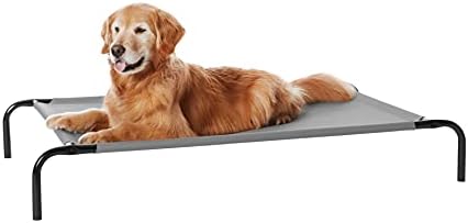 Amazon Basics Cooling Breathable Elevated Dog Bed with Durable Metal Frame  Medium  43 x 26 x 7 5 Inch  Grey  Easy to Assemble