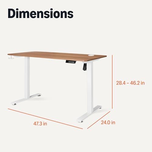 Amazon Basics Electric Standing Desk  Height Adjustable Home Office Desk  White/Oak Effect