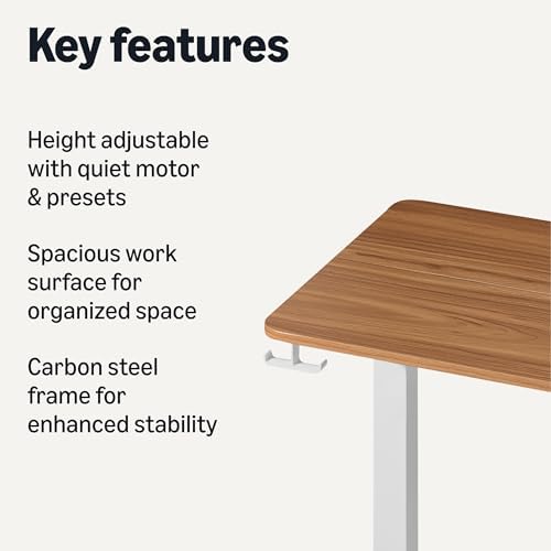 Amazon Basics Electric Standing Desk  Height Adjustable Home Office Desk  White/Oak Effect