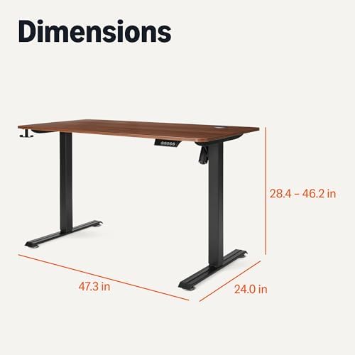 Amazon Basics Electric Standing Desk  Height Adjustable Home Office Desk  Black/Walnut Effect