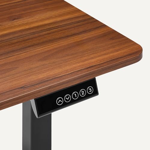 Amazon Basics Electric Standing Desk  Height Adjustable Home Office Desk  Black/Walnut Effect