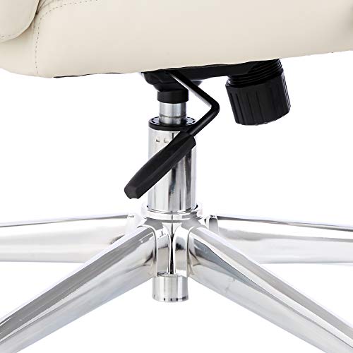 Amazon Basics Executive Desk Chair with Easy Assembly  275lb Capacity  Oversized Cushion  29 13D x 25 2W x 43 11H  Ivory Bonded Leather