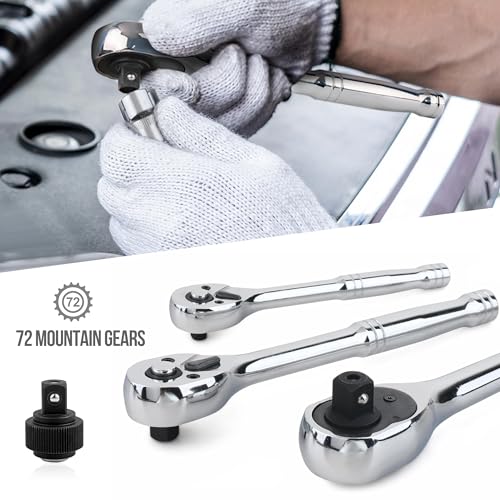 Amazon Basics Mechanics Socket Tool Set With Case  SAE and Metric Sizes  201 Piece