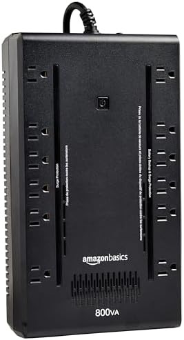 Amazon Basics UPS Battery Backup & Surge Protector  1500VA/900W  10 Outlets  Line Interactive Uninterruptible Power Supply with Sinewave Technology  Black
