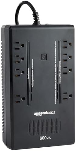 Amazon Basics UPS Battery Backup & Surge Protector  1500VA/900W  10 Outlets  Line Interactive Uninterruptible Power Supply with Sinewave Technology  Black
