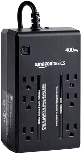 Amazon Basics UPS Battery Backup & Surge Protector  1500VA/900W  10 Outlets  Line Interactive Uninterruptible Power Supply with Sinewave Technology  Black