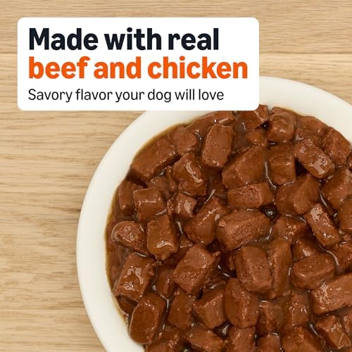 Amazon Basics Wet Dog Food  Cuts in Gravy Filet Mignon Flavor  Made with Real Chicken and Beef  13 2 oz can  Pack of 12 