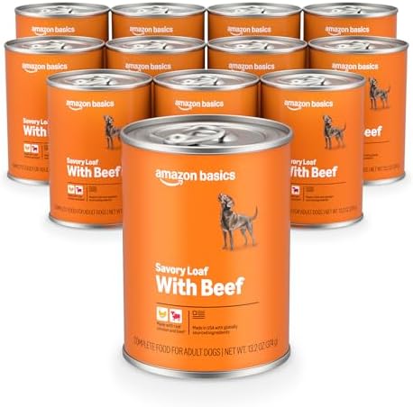 Amazon Basics Wet Dog Food  Cuts in Gravy Filet Mignon Flavor  Made with Real Chicken and Beef  13 2 oz can  Pack of 12 