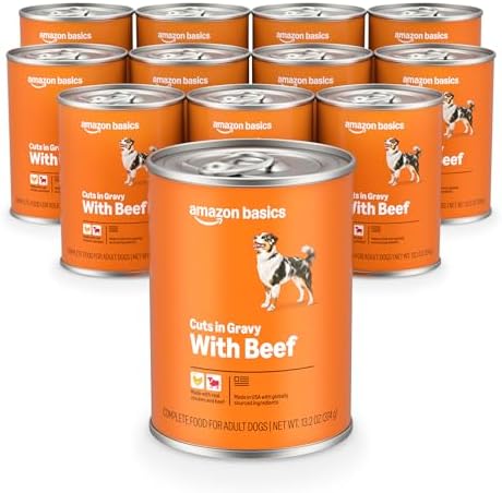 Amazon Basics Wet Dog Food  Cuts in Gravy Filet Mignon Flavor  Made with Real Chicken and Beef  13 2 oz can  Pack of 12 