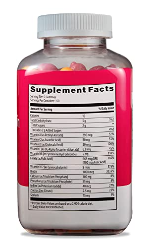 Amazon Basics Womens Multivitamin  300 Gummies  150 Servings   Previously Solimo 