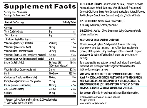 Amazon Basics Womens Multivitamin 300 Gummies 150 Servings Previously Solimo