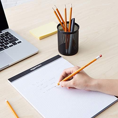 Amazon Basics Woodcased Classroom - 2 lápices con borradores, preafilados, mina HB, paquete económico de 30 unidades, naranja