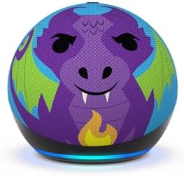 Amazon Echo Dot Kids  newest model    Designed for kids  with Alexa  Early Access  parental controls  Includes 1 Year of Amazon Kids   Dragon