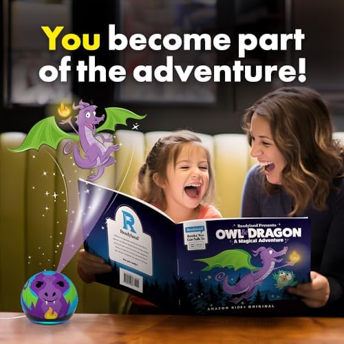 Amazon Echo Dot Kids  newest model    Designed for kids  with Alexa  Early Access  parental controls  Includes 1 Year of Amazon Kids   Dragon