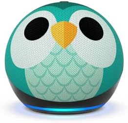 Amazon Echo Dot Kids  newest model    Designed for kids  with Alexa  Early Access  parental controls  Includes 1 Year of Amazon Kids   Owl