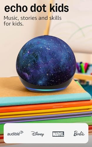 Amazon Echo Dot Kids  newest model    Designed for kids  with Alexa  Early Access  parental controls  Includes 1 Year of Amazon Kids   Stardust