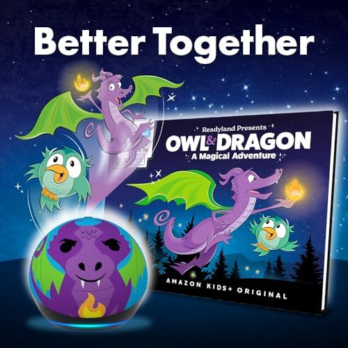 Amazon Echo Dot Kids  newest model   Smart speaker to enjoy age appropriate audiobooks  interactive games and Alexa  experiences to create and learn  Owl design