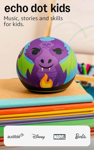 Amazon Echo Dot Kids  newest model   Smart speaker to enjoy age appropriate audiobooks  interactive games and Alexa  experiences to create and learn  Owl design