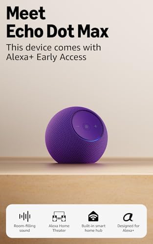 Amazon Echo Dot Max  newest model   Alexa speaker with room filling sound and nearly 3x bass  Great for living rooms and medium sized spaces  Includes Alexa  Early Access  Graphite
