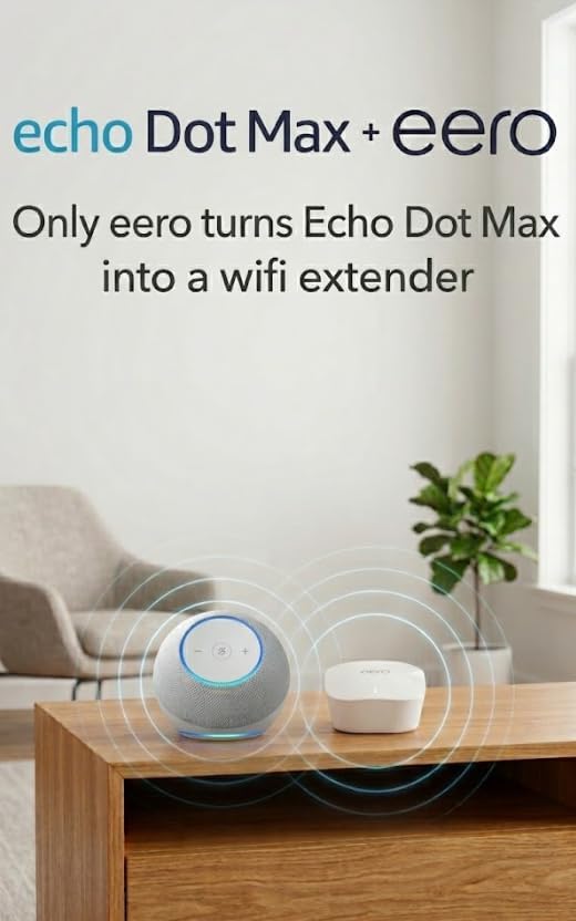 Amazon Echo Dot Max  newest model   Alexa speaker with room filling sound and nearly 3x bass  Great for living rooms and medium sized spaces  Designed for Alexa   Graphite