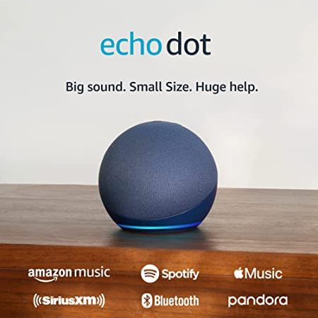 Amazon Echo Dot  newest model   Vibrant sounding Alexa speaker  Great for bedrooms  dining rooms and offices  Deep Sea Blue