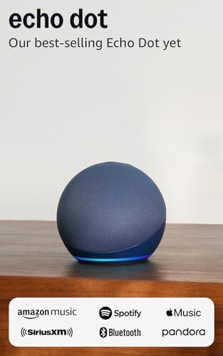 Amazon Echo Dot  newest model    Vibrant sounding speaker  Designed for Alexa   Great for bedrooms  dining rooms and offices  Deep Sea Blue