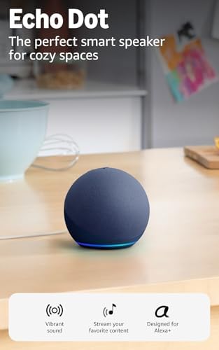 Amazon Echo Dot  newest model    Vibrant sounding speaker  Designed for Alexa   Great for bedrooms  dining rooms and offices  Deep Sea Blue