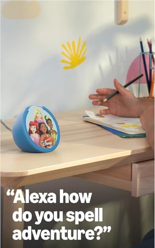 Amazon Echo Pop Kids  newest model   Designed for kids  with Alexa  Early Access  parental controls  Includes 6 months of Amazon Kids   Disney Princess